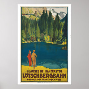 Blausee Blau meer in Kandersteg Oberland Poster