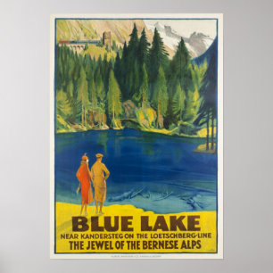 Blausee/Blue Lake Kandersteg, Zwitserland  Poster