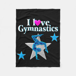 BLAUTIEF ONTWERP VAN BLAUW EN SILVER GYMNASTICS FLEECE DEKEN