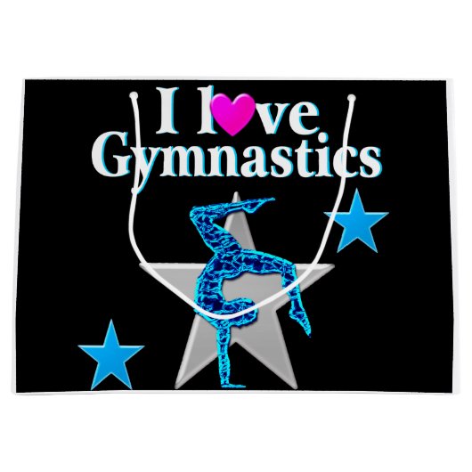 BLAUTIEF ONTWERP VAN BLAUW EN SILVER GYMNASTICS GROOT CADEAUZAKJE (Voorkant)