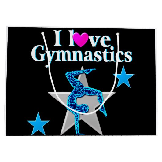 BLAUTIEF ONTWERP VAN BLAUW EN SILVER GYMNASTICS GROOT CADEAUZAKJE (Achterkant)