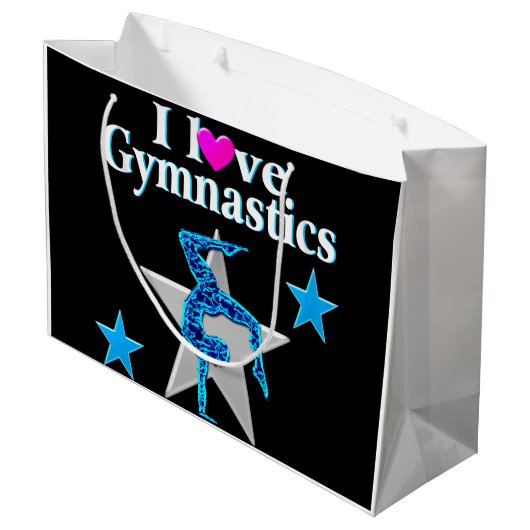 BLAUTIEF ONTWERP VAN BLAUW EN SILVER GYMNASTICS GROOT CADEAUZAKJE (Achterkant Gekanteld)