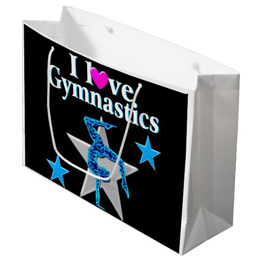 BLAUTIEF ONTWERP VAN BLAUW EN SILVER GYMNASTICS GROOT CADEAUZAKJE (Voorkant Gekanteld)