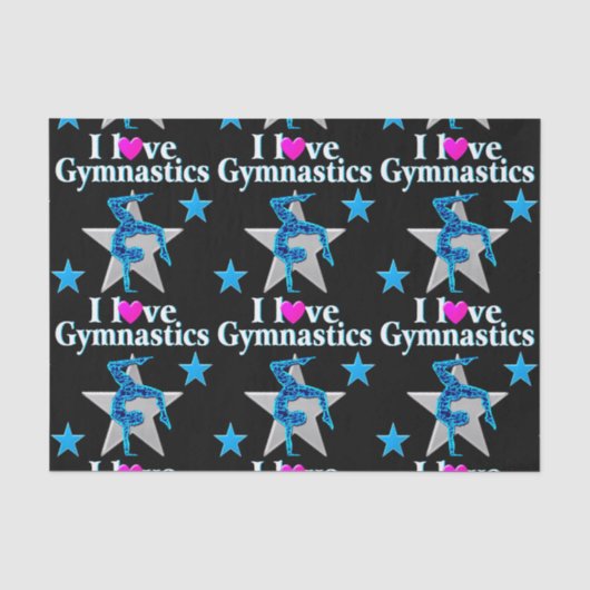 BLAUTIEF ONTWERP VAN BLAUW EN SILVER GYMNASTICS TISSUEPAPIER (Voorkant)