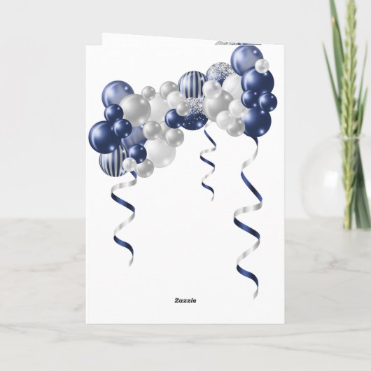 Blauw 10e Jubileum Gefeliciteerd Kaart (Achterkant)