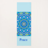 Blauw 12 bloemblaadjes 12 harten rond geometrisch yogamat (Achterkant)