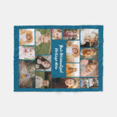 Blauw 16 Fotocollage Modern gepersonaliseerd op ma Fleece Deken (Voorkant (Horizontaal))