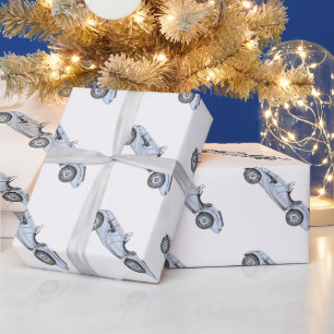 Blauw 1936 BMW 328 het Teruggeven van de Stijl van Cadeaupapier