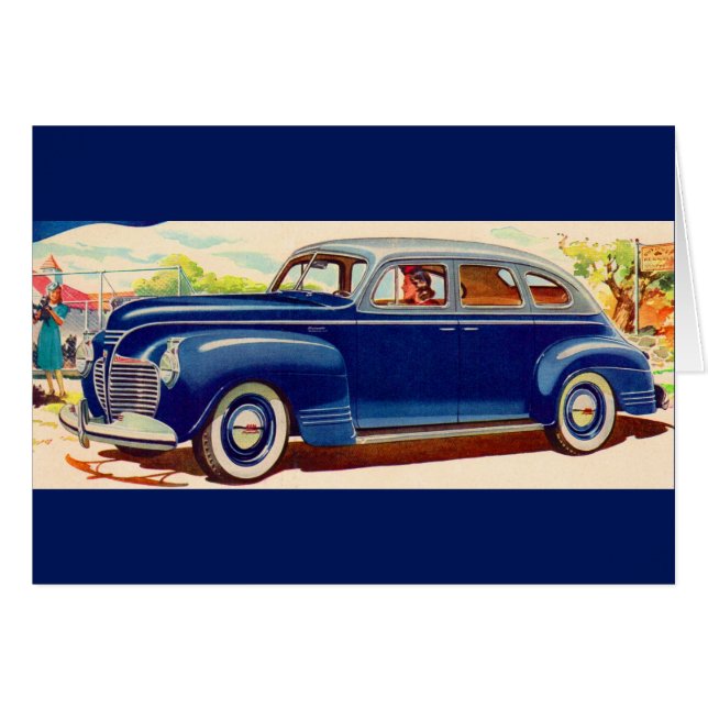 Blauw 1941 Plymouth (Voorkant Horizontaal)