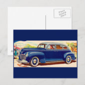 Blauw 1941 Plymouth Briefkaart (Voorkant / Achterkant)