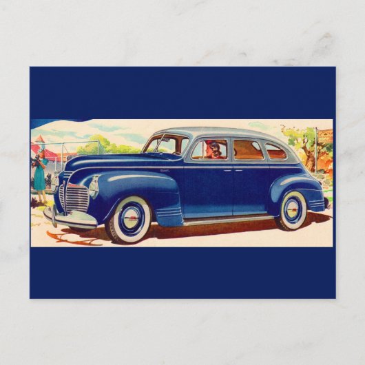 Blauw 1941 Plymouth Briefkaart (Voorkant)