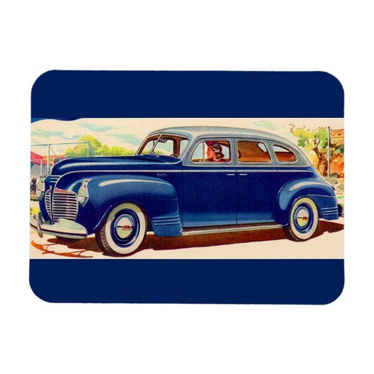 Blauw 1941 Plymouth Magneet (Horizontaal)