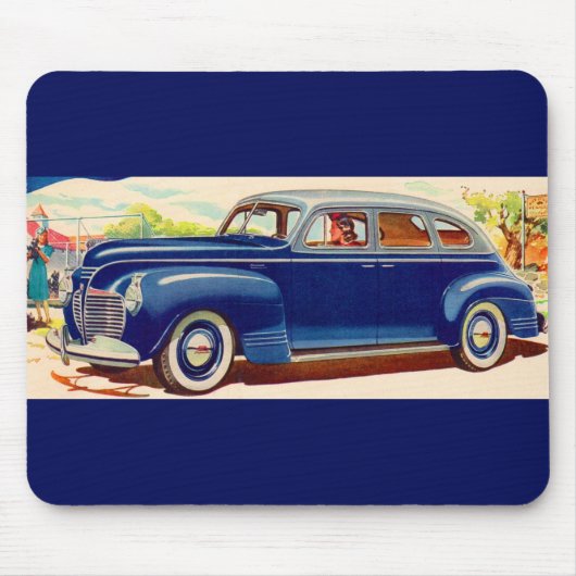 Blauw 1941 Plymouth Muismat (Voorkant)