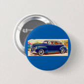 Blauw 1941 Plymouth Ronde Button 5,7 Cm (Voorkant /achterkant)