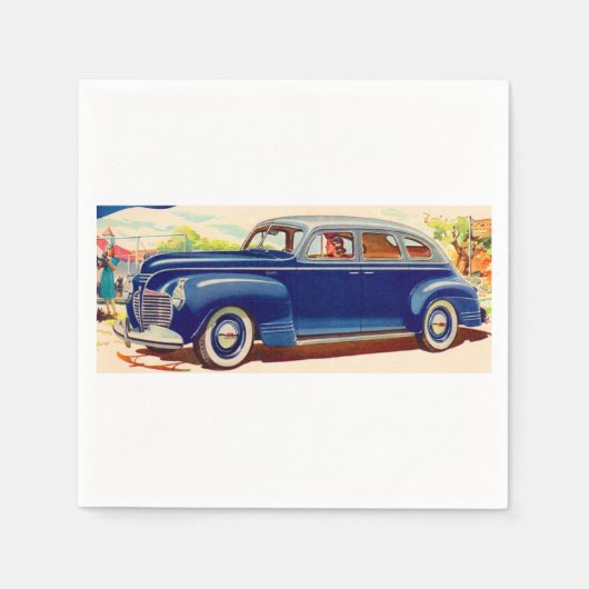 Blauw 1941 Plymouth Servetten (Voorkant)