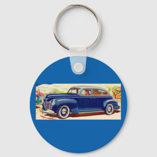 Blauw 1941 Plymouth Sleutelhanger