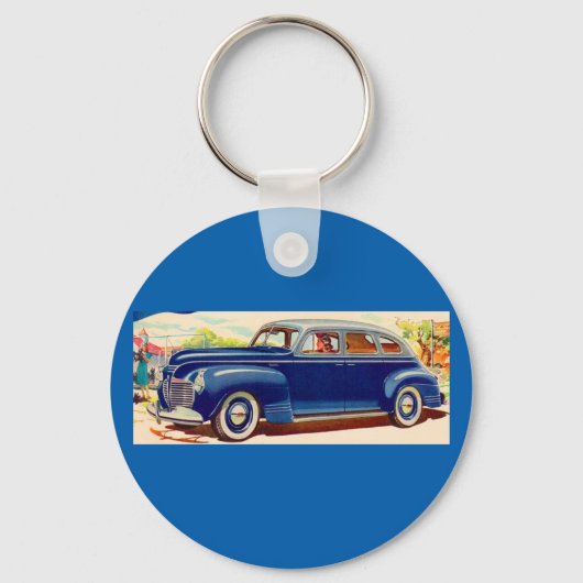 Blauw 1941 Plymouth Sleutelhanger (Voorkant)