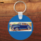 Blauw 1941 Plymouth Sleutelhanger (Voorkant)