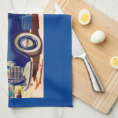 Blauw 1941 Plymouth Theedoek (Quarter Fold)