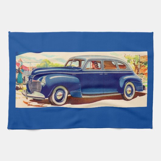 Blauw 1941 Plymouth Theedoek (Horizontaal)