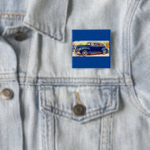 Blauw 1941 Plymouth Vierkante Button 5,1 Cm (In situ)