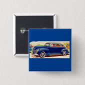 Blauw 1941 Plymouth Vierkante Button 5,1 Cm (Voorkant /achterkant)