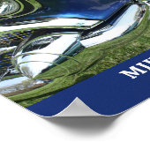 Blauw 1957 Chevy, naam of bericht, uw foto Poster (Hoek)