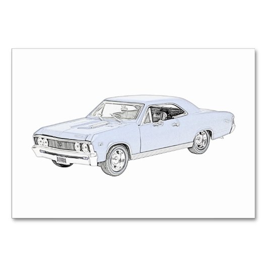 Blauw 1967 Chevy Chevelle Kaart (Voorkant)