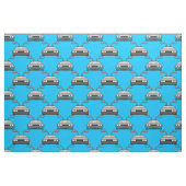 Blauw 1980s autoweefsel stof (Fat Quarter)