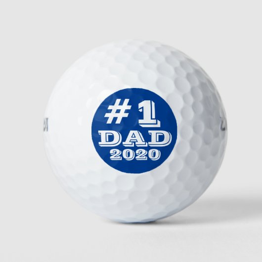Blauw #1 Papa 2020 Nummer Een Papa Custom Golfballen (Voorkant)