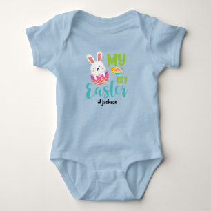 Blauw 1e Pasen Jongen Romper