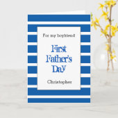 Blauw 1e Vaderdag vriendje Kaart (Gele Bloem)