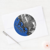 Blauw 2019 Afstuderen Klasse met Foto Ronde Sticker (Envelop)