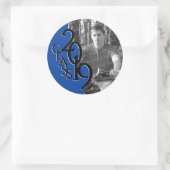Blauw 2019 Afstuderen Klasse met Foto Ronde Sticker (Tas)