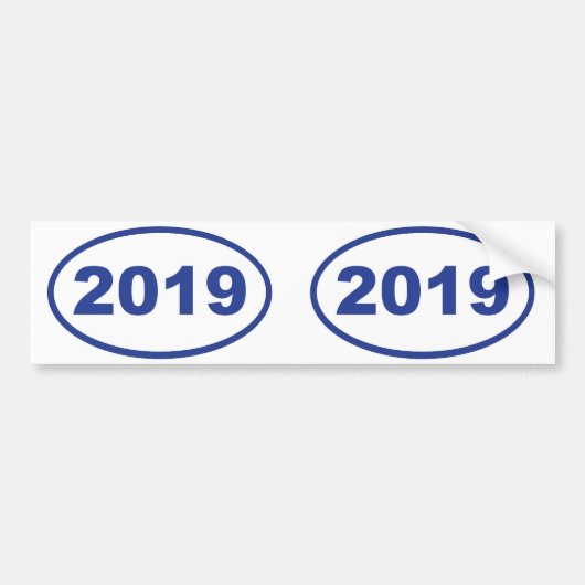 Blauw 2019 bumpersticker (Voorkant)