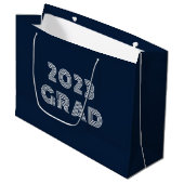 Blauw 2023 afgestudeerd  groot cadeauzakje (Voorkant Gekanteld)