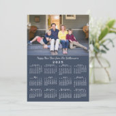 Blauw 2025 Kalender 2 Aangepaste Foto's Gelukkig N Feestdagenkaart (Staand voorkant)
