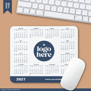 Blauw 2027 Zakelijk Logo Marketing Agenda Muismat