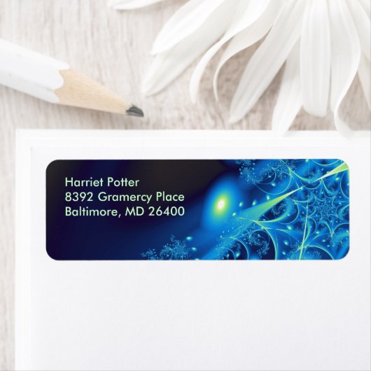 Blauw 2 Abstracte kunst Etiket (Insitu)