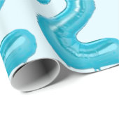 Blauw 2 ballon inpakpapier (Rol Hoek)