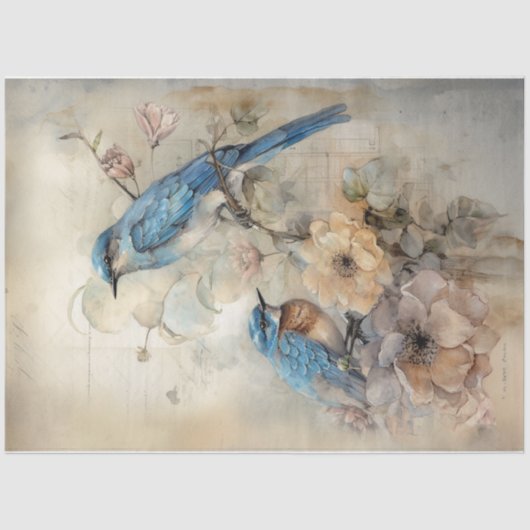 Blauw 2 tissuepapier (Voorkant)