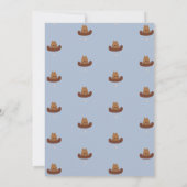 Blauw 2e Rodeo Cowboy Kids Verjaardagsuitnodiging Kaart (Achterkant)