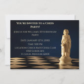 Blauw 30ste verjaardagsfeest schaak loper kaart (Voorkant)