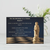 Blauw 30ste verjaardagsfeest schaak loper kaart (Staand voorkant)