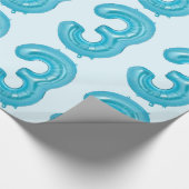 Blauw 3 ballon inpakpapier (Hoek)