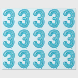 Blauw 3 ballon inpakpapier