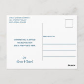 Blauw 3 foto Kerstvakantie Briefkaart (Achterkant)