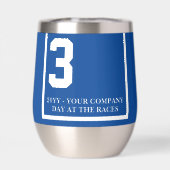 Blauw 3 Gepersonaliseerde Derby Paardenrace (Achterkant)