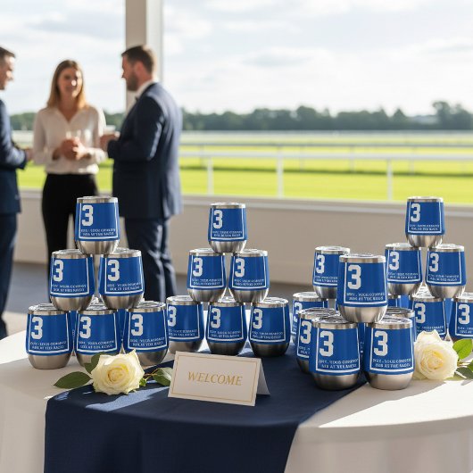 Blauw 3 Gepersonaliseerde Derby Paardenrace