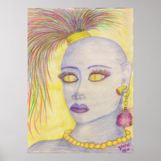 Blauw 3 halftoon2 poster (Voorkant)